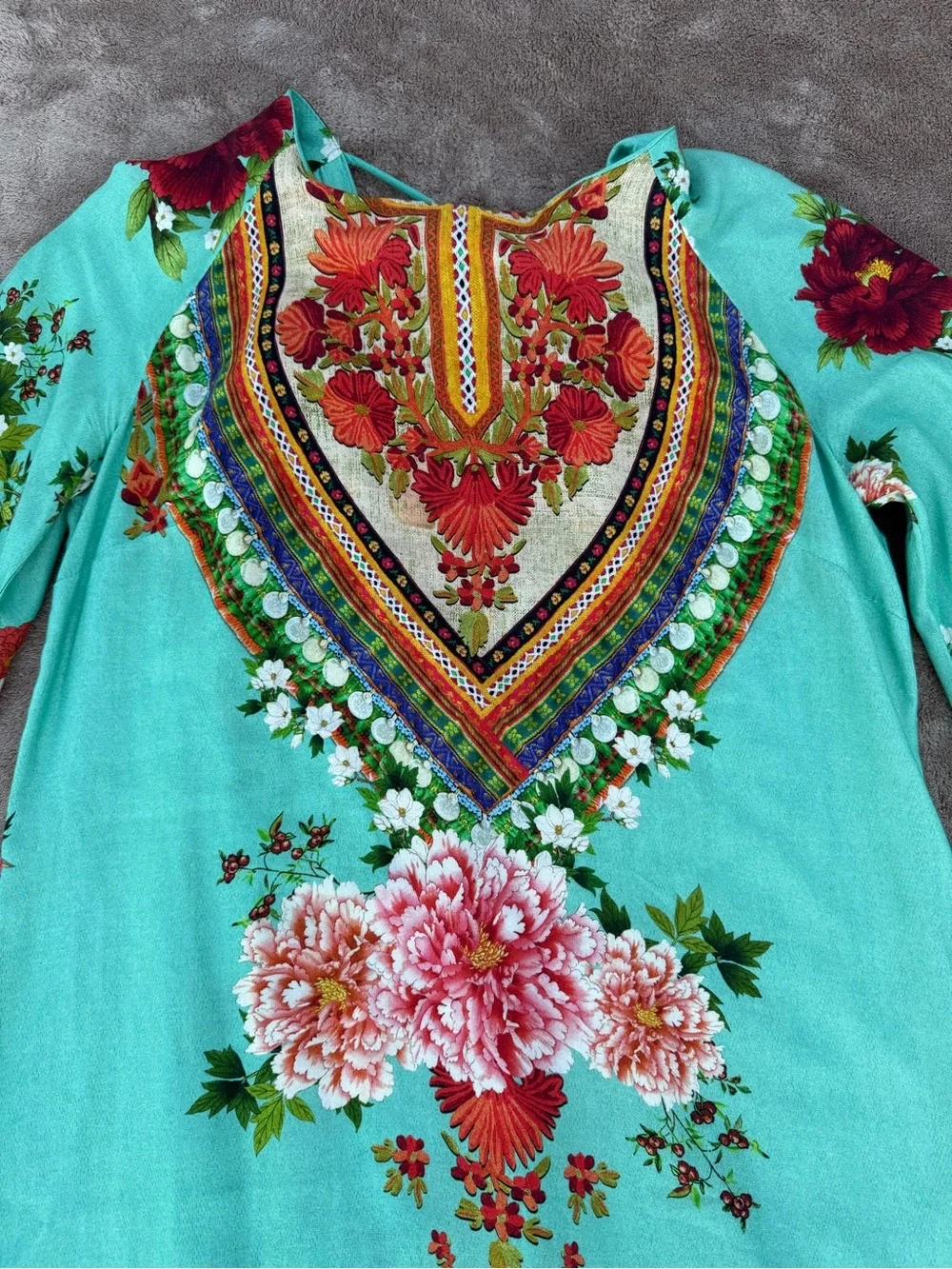 Farm Rio tie back tunic dress